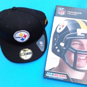 Pittsburgh Steelers Cap Size 7 1/8 &Fan Helmut NWT